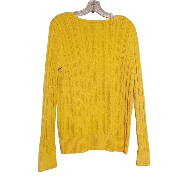 St. John's Bay | Women's Gold or Yellow Cableknit Sweater (Size Large) - Picture 11 of 11